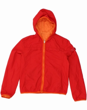 PEUTEREY Boys Hooded Reversible Jacket 9-10 Years Large Red Polyester Triumph Brush