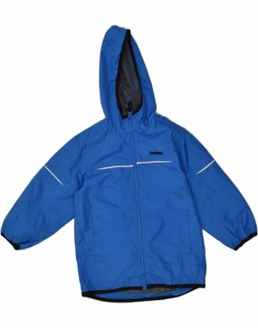 Congratulate OSH KOSH Boys Hooded Rain Jacket 5-6 Years Medium Blue Polyester