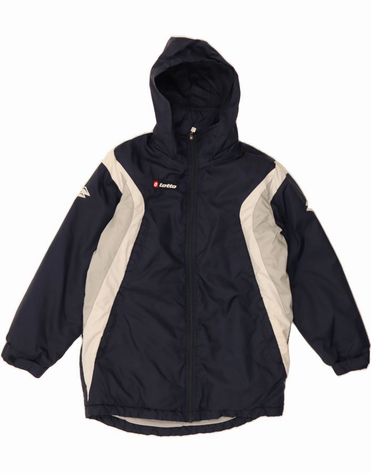 LOTTO Boys Windbreaker Jacket 11-12 Years Medium Navy Blue Colourblock Slimming