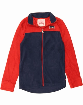 LEVI'S Boys Fleece Jacket 12-13 Years Large Navy Blue Colourblock Teens All terrain