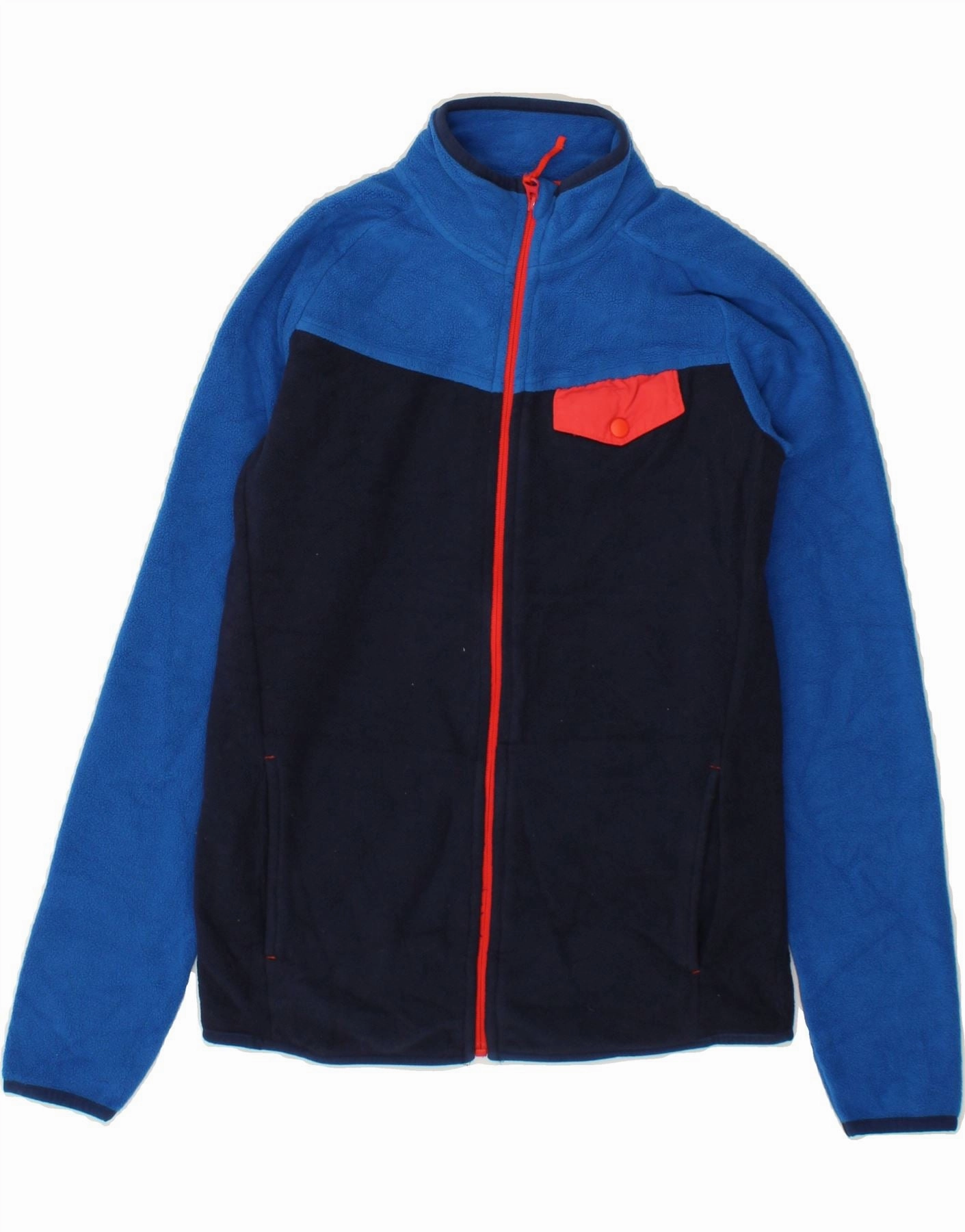 suitable for promotional activities SoftLining MOUNTAIN WAREHOUSE Boys Fleece Jacket 11-12 Years Navy Blue Colourblock
