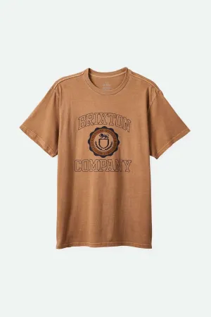University S/S Standard T-Shirt - Tobacco Brown Worn Wash Non Restrictive Fit
