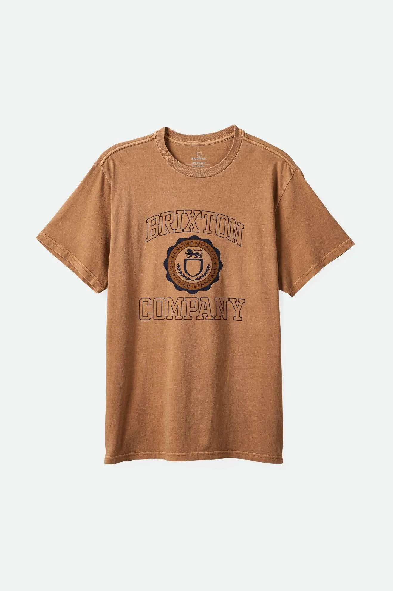 Effortless Daywear University S/S Standard T-Shirt - Tobacco Brown Worn Wash