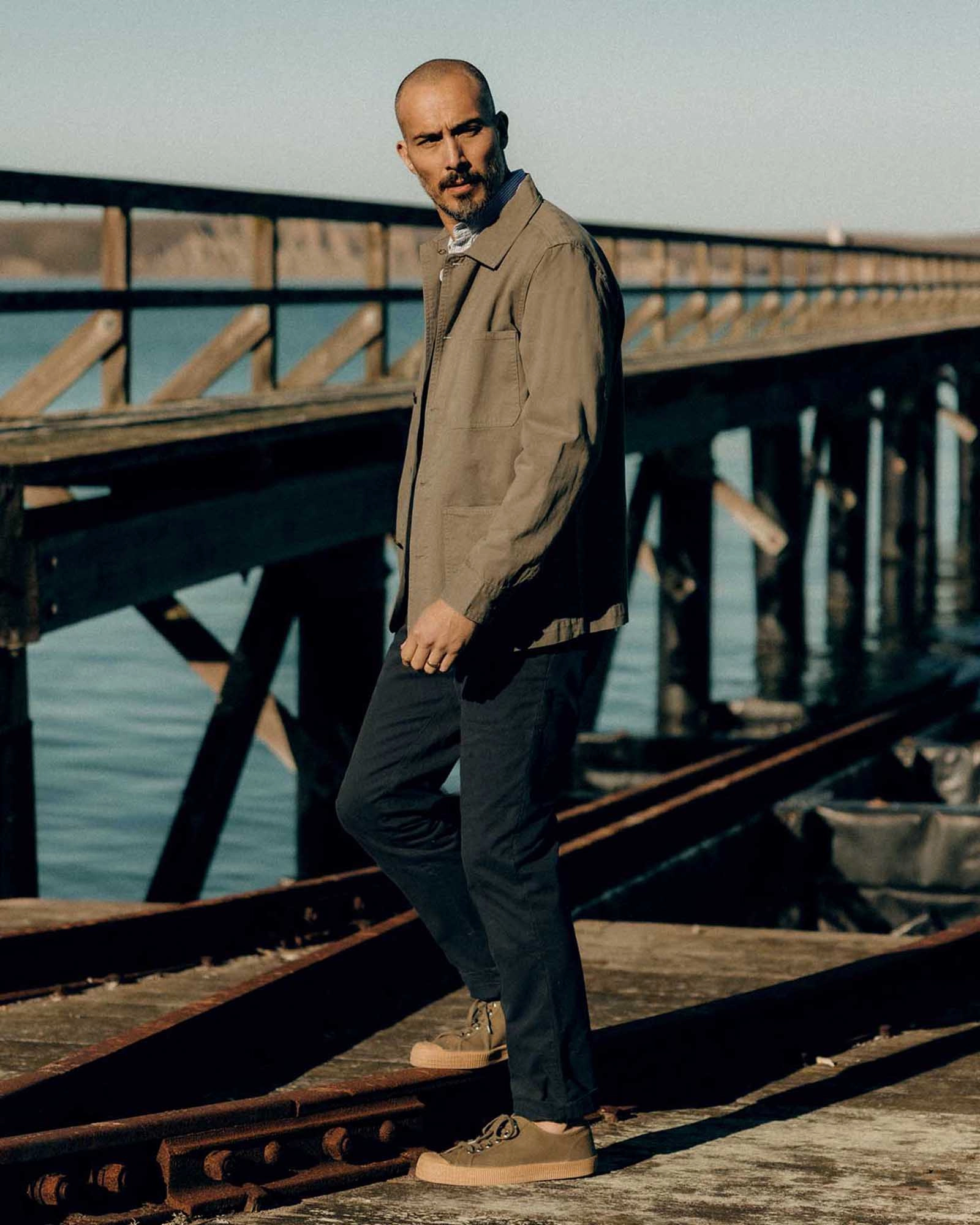Polyester fabric The Democratic Foundation Pant in Organic Navy
