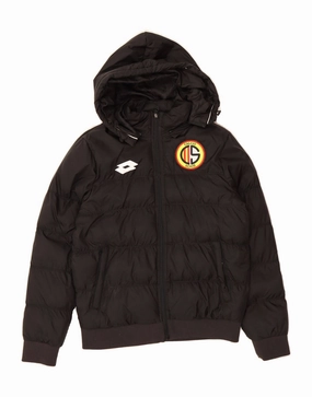 Flexible Shell Patchwork LOTTO Boys Calcio Schio Graphic Padded Jacket 11-12 Years Medium Black