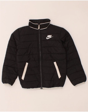 NIKE Boys Graphic Padded Jacket 3-4 Years XS Black Polyester Lightweight Warmth Prospect