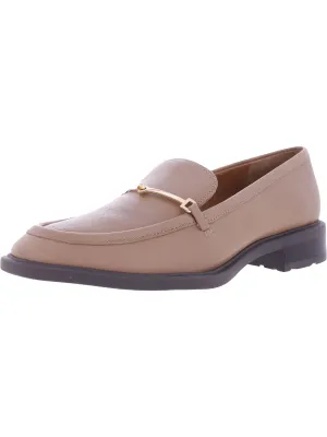 Eda Womens Leather Slip On Loafers Tight Fit