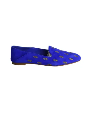 Soft Guard Zip   Up Aquazzura Ananas Slippers in Blue Suede