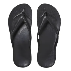 Asymmetrical Lacing Luxury Archies Arch Support Flip Flops in Black