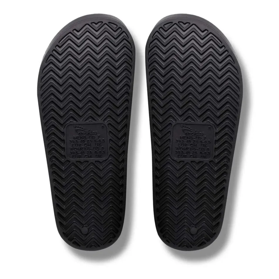 Archies Arch Support Slides in Black water - repellent - upper shoes