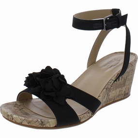 Areda-Flower Womens Ankle Strap Man Made Wedge Sandals Urban use Long Hours