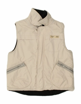 ARMANI JUNIOR Boys Gilet 13-14 Years Grey Polyester polka dotted