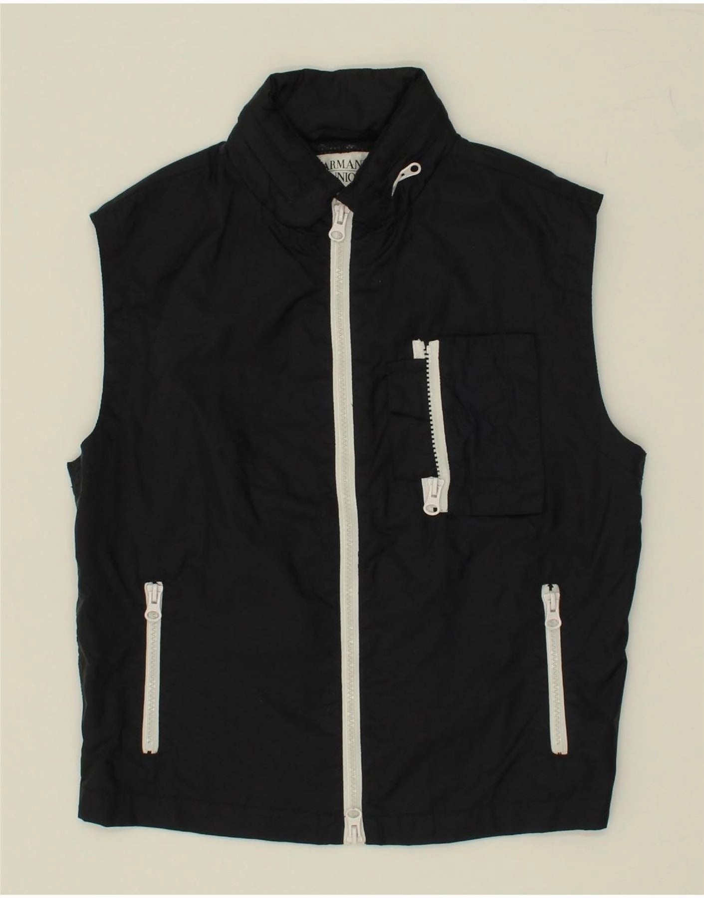 Sports use Concealer ARMANI JUNIOR Boys Hooded Gilet 11-12 Years Black Polyamide