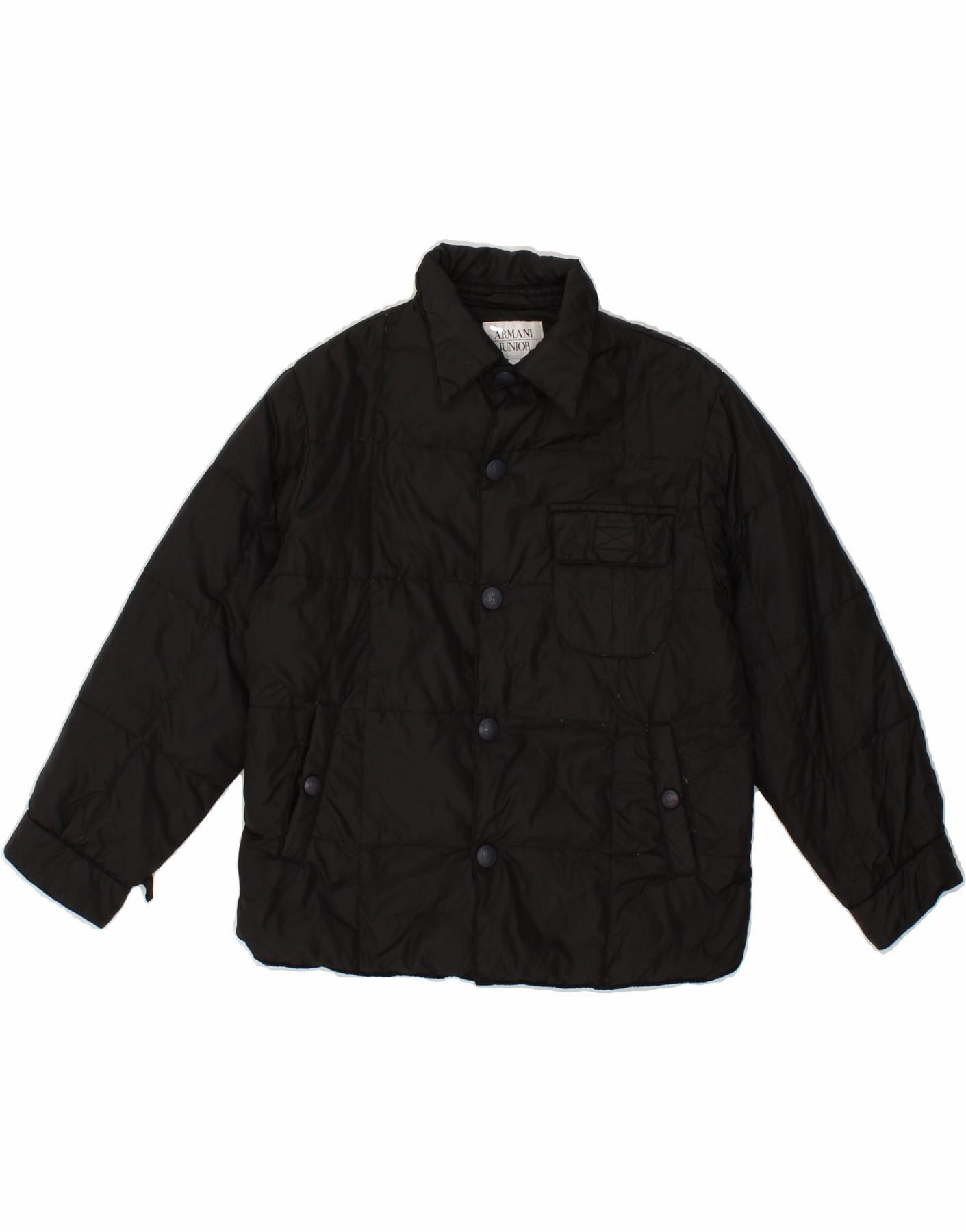 FoldableDesign ARMANI JUNIOR Boys Padded Jacket 7-8 Years Black Polyamide