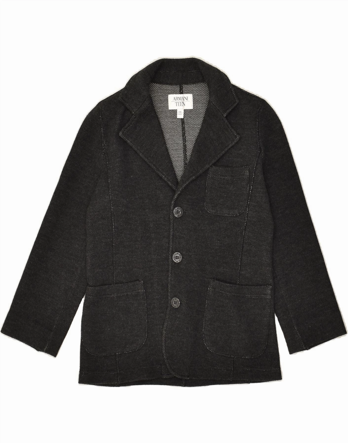 Scissors Recommend ARMANI TEEN Boys 3 Button Blazer Jacket 11-12 Years Black Acrylic