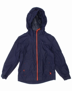 Temperature Regulating Fabric Road Trip MOUNTAIN WAREHOUSE Boys Hooded Rain Jacket 5-6 Years Navy Blue Nylon