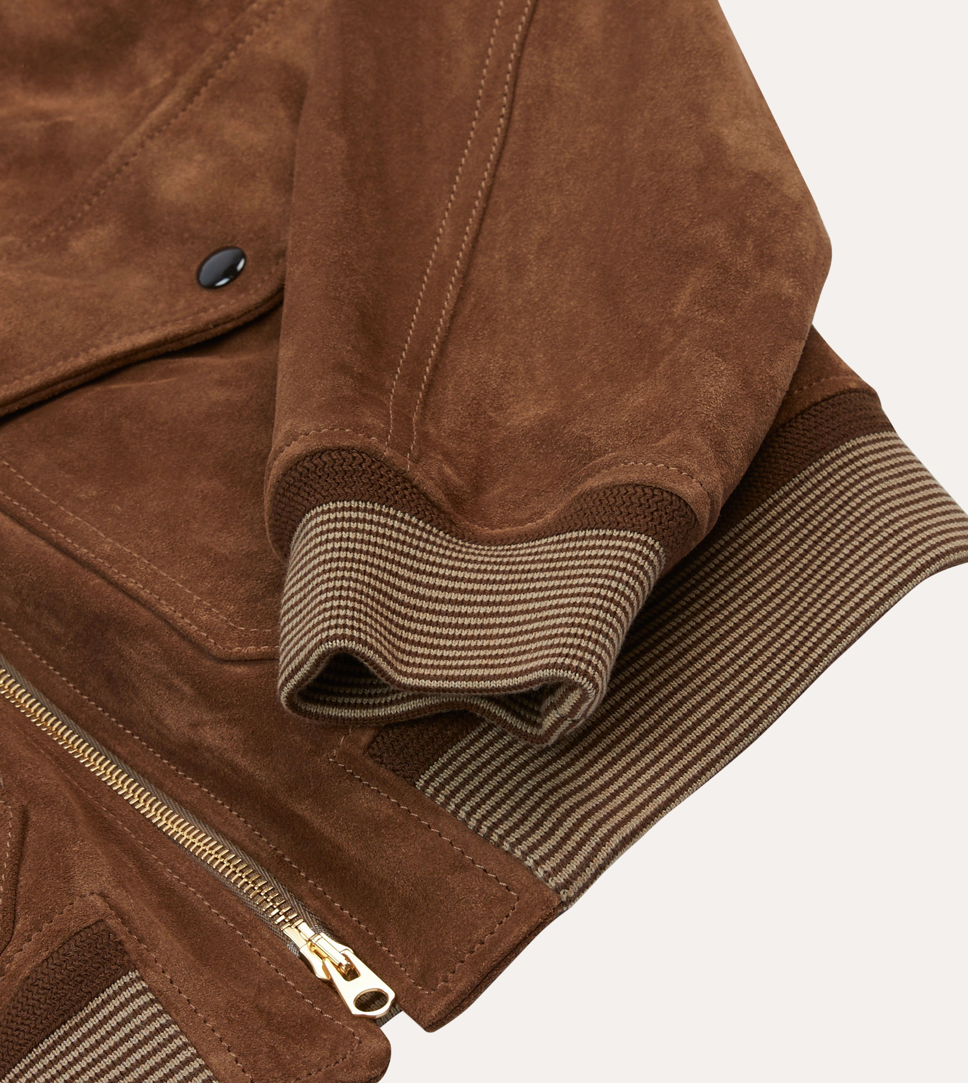 Tobacco Heavyweight Suede A-2 Bomber Jacket Blueprint Lightweight Warmth
