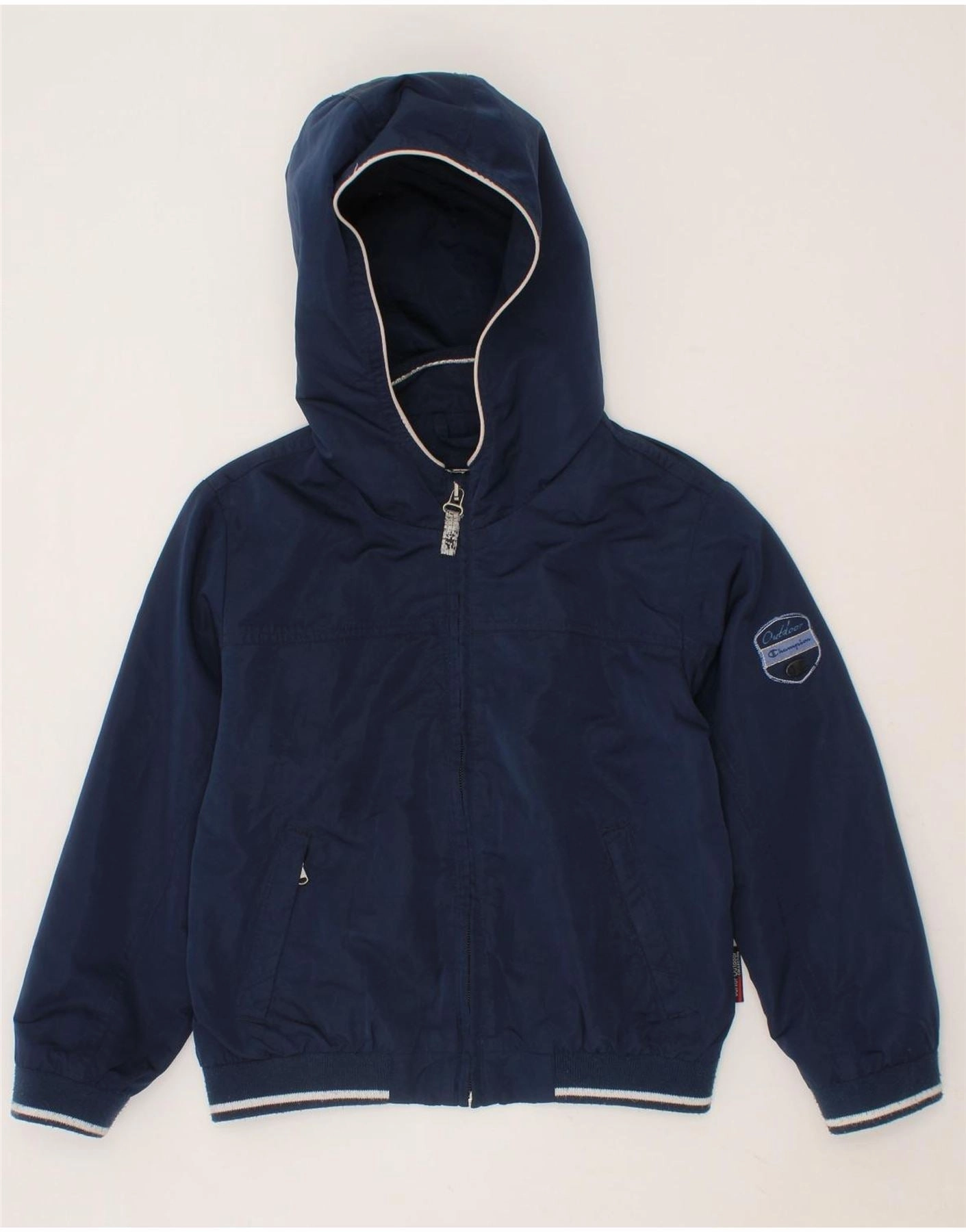 Trend CHAMPION Boys Hooded Bomber Jacket 2-3 Years XL Navy Blue Polyester