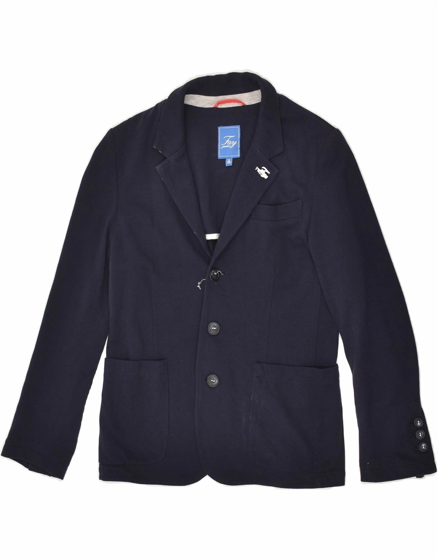FAY Boys 3 Button Blazer Jacket 8-9 Years Navy Blue Easter Heavyweight