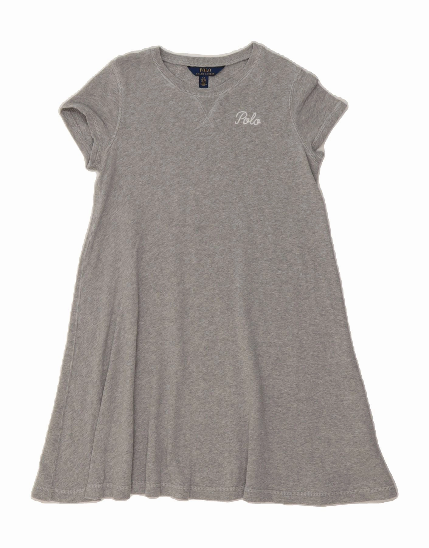 Satin Layers Classic Layers POLO RALPH LAUREN Girls Tent Dress 10-11 Years Large Grey Cotton