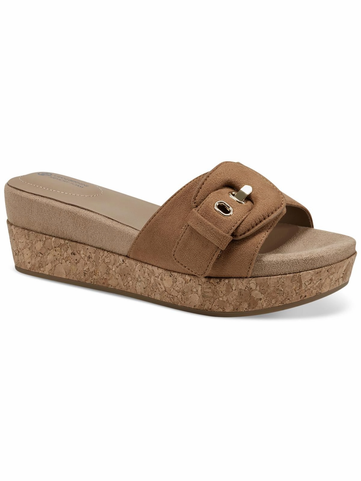 Quick Fit Fashion Beat Ashllyn Womens Faux Suede Cork Wedge Sandals
