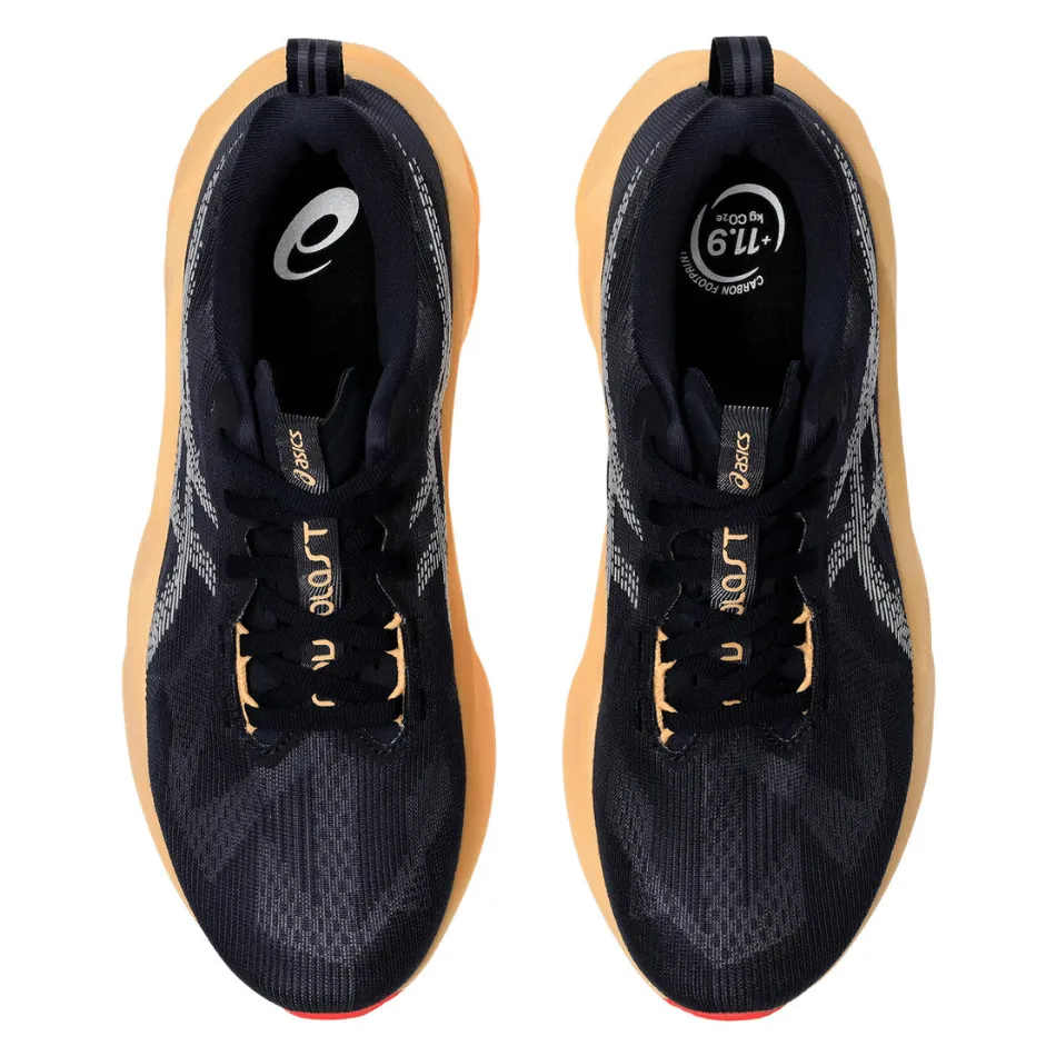 ASICS Men's NOVABLAST 5 Running Shoes in Midnight/Orange Glow AW25 Cushioned Collarbone
