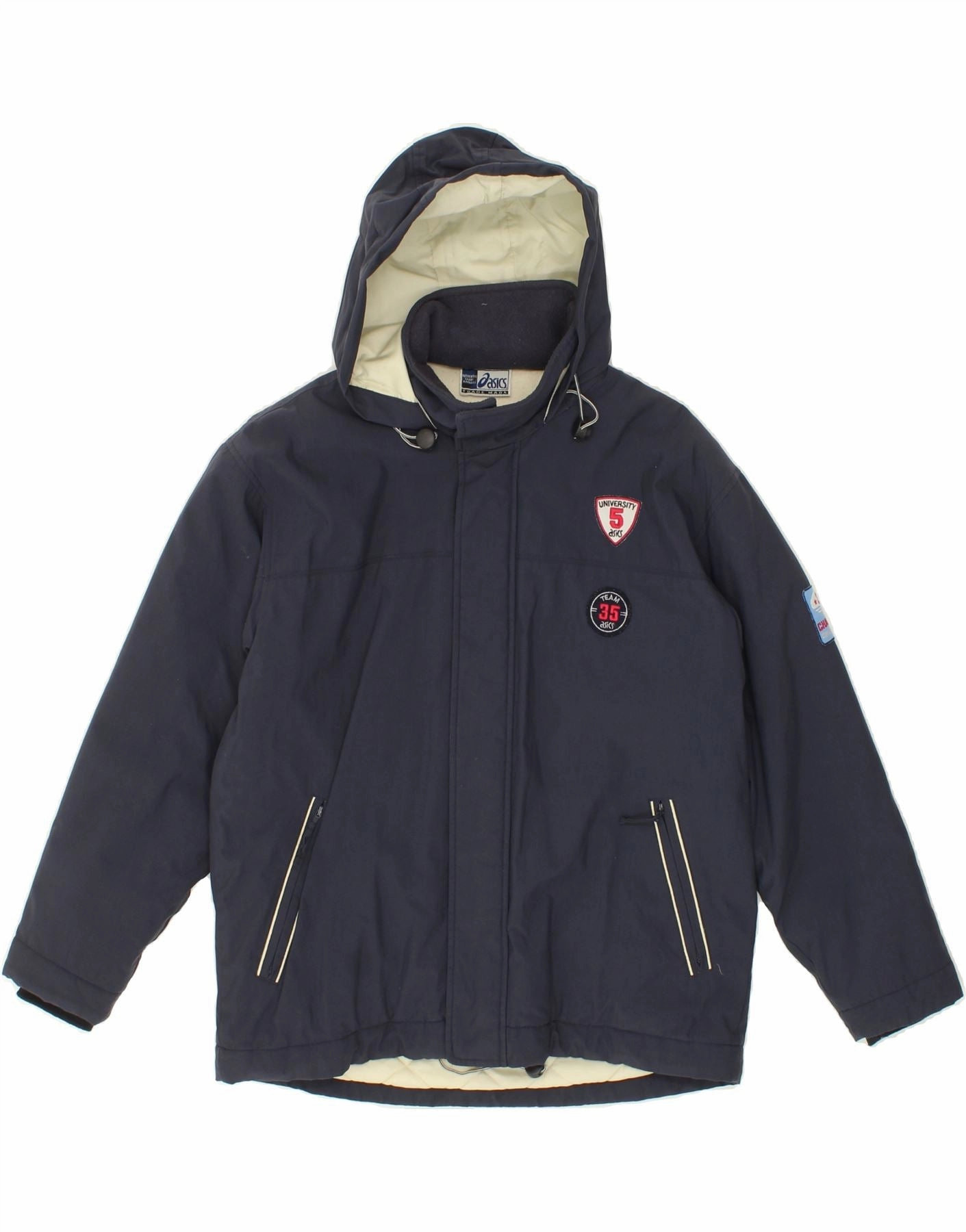 Layer Base Daily Chill ASICS Boys Hooded Windbreaker Jacket 11-12 Years Navy Blue Nylon
