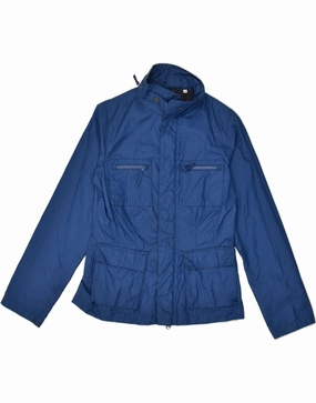 ASPESI Boys Hooded Rain Jacket 11-12 Years Blue Polyamide V-Neck Snow Gear