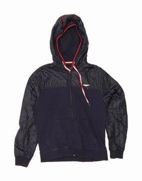 All-Season Outerwear suitable for award ceremonies ASTON MARTIN Boys Hooded Bomber Jacket 11-12 Years Navy Blue Cotton
