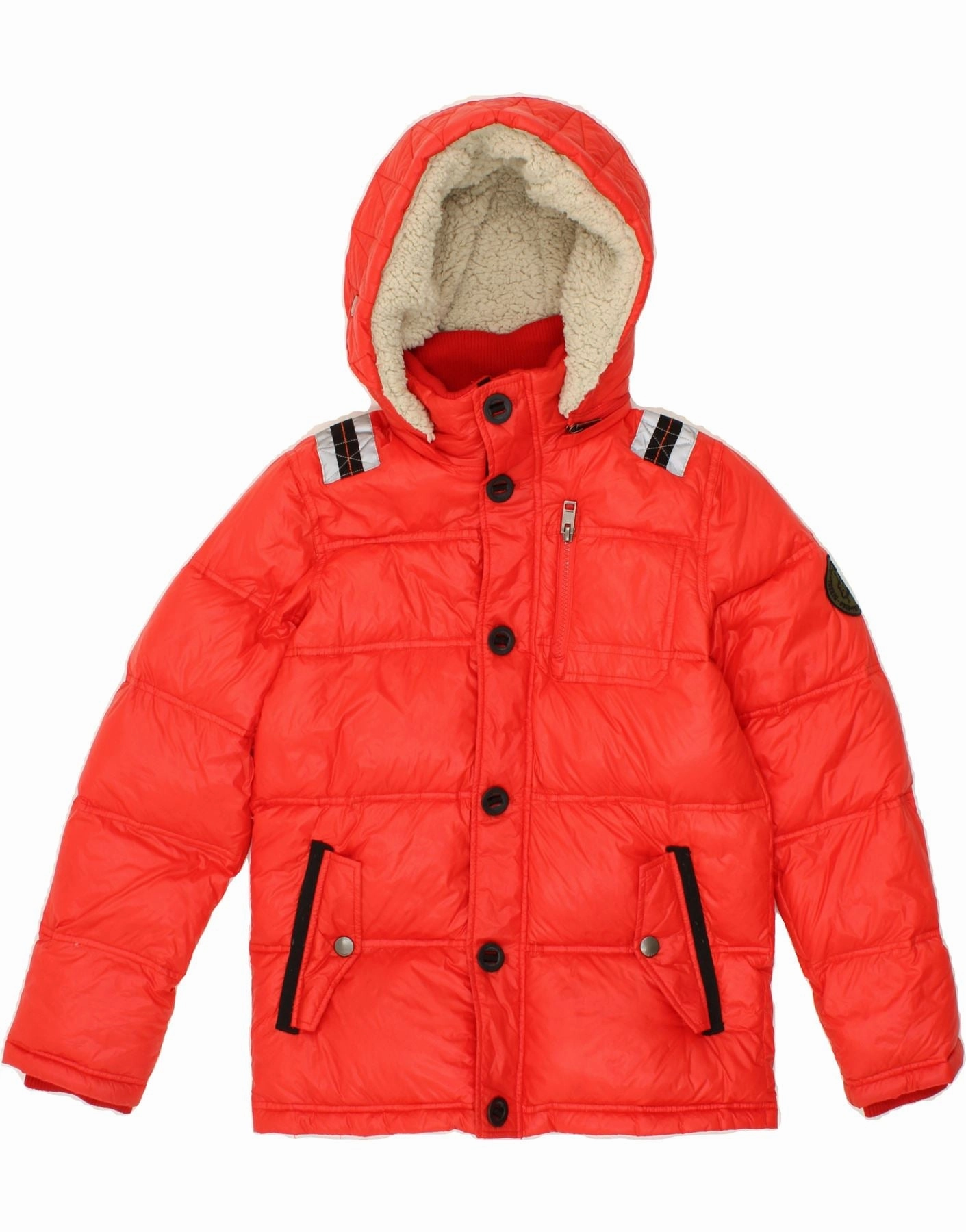 Layer Smart DIESEL Boys Hooded Padded Jacket 11-12 Years Orange Nylon