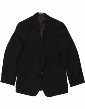 IZOD Boys Husky 2 Button Blazer Jacket 11-12 Years Black Polyester floral Glamour