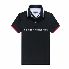 Loose Fit Tommy Hilfiger Black Men Polo