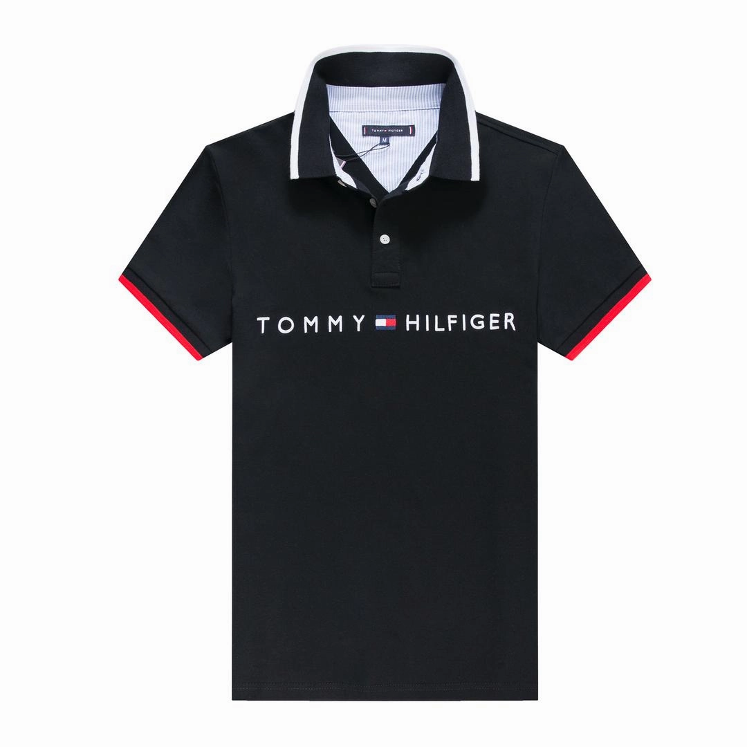 Tommy Hilfiger Black Men Polo Non Irritating Collar