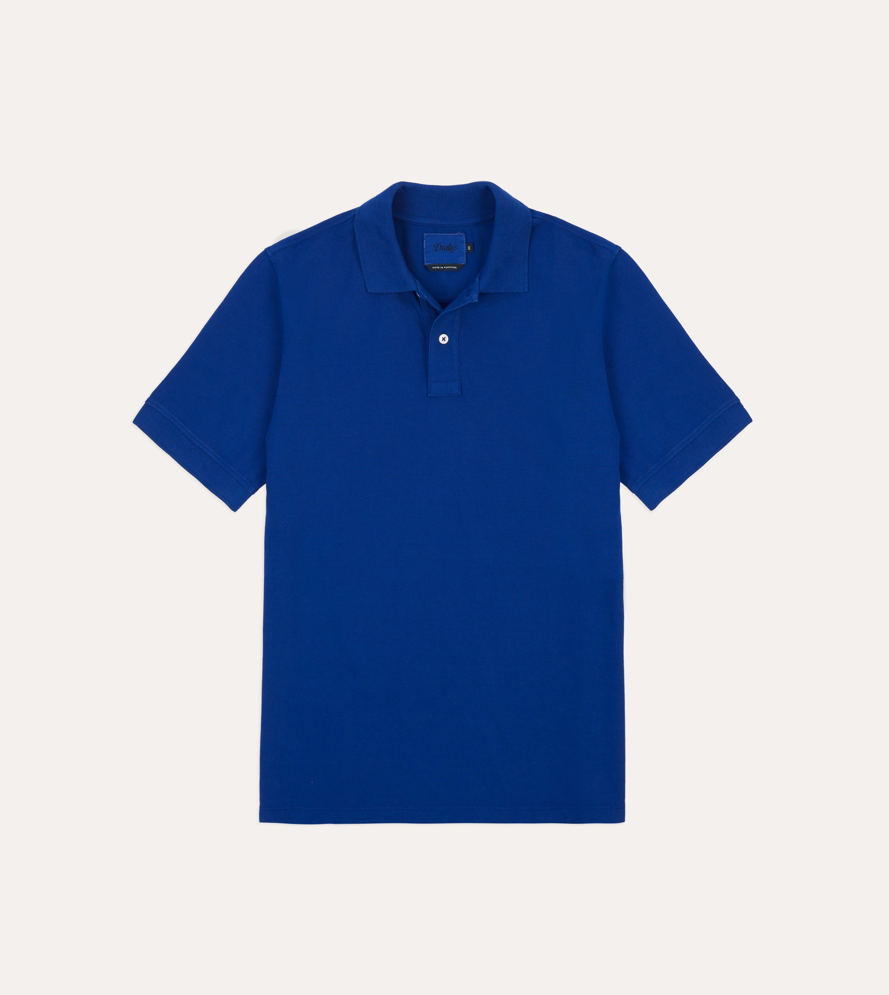 Blue Piqu?? Cotton Polo Shirt product display