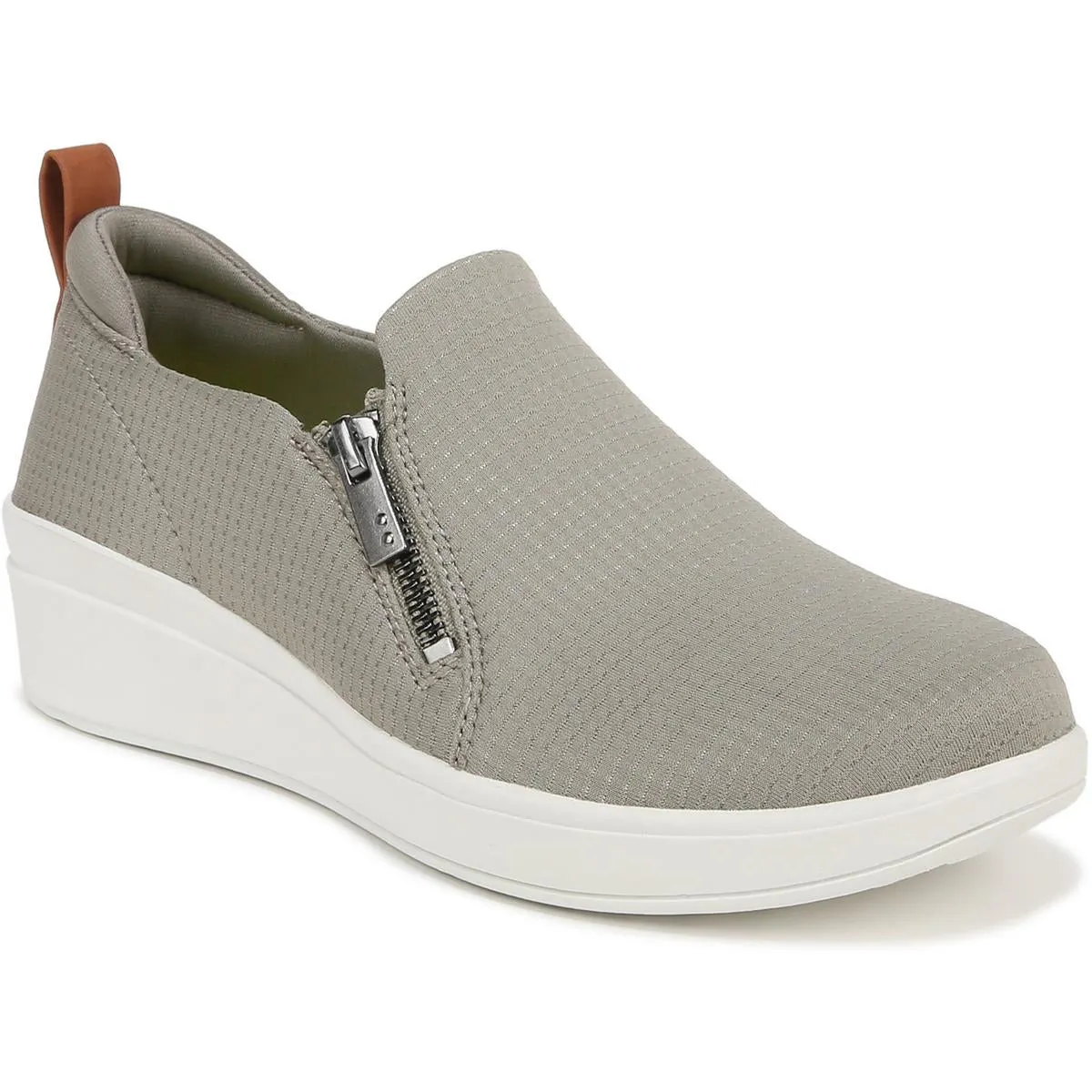 Timeless Leather Shoes Luminous   Womens Zipper Arch Support Slip-On Sneakers