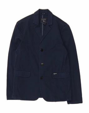 WOOLRICH Boys 3 Button Blazer Jacket 11-12 Years Navy Blue Cotton Easy Movement