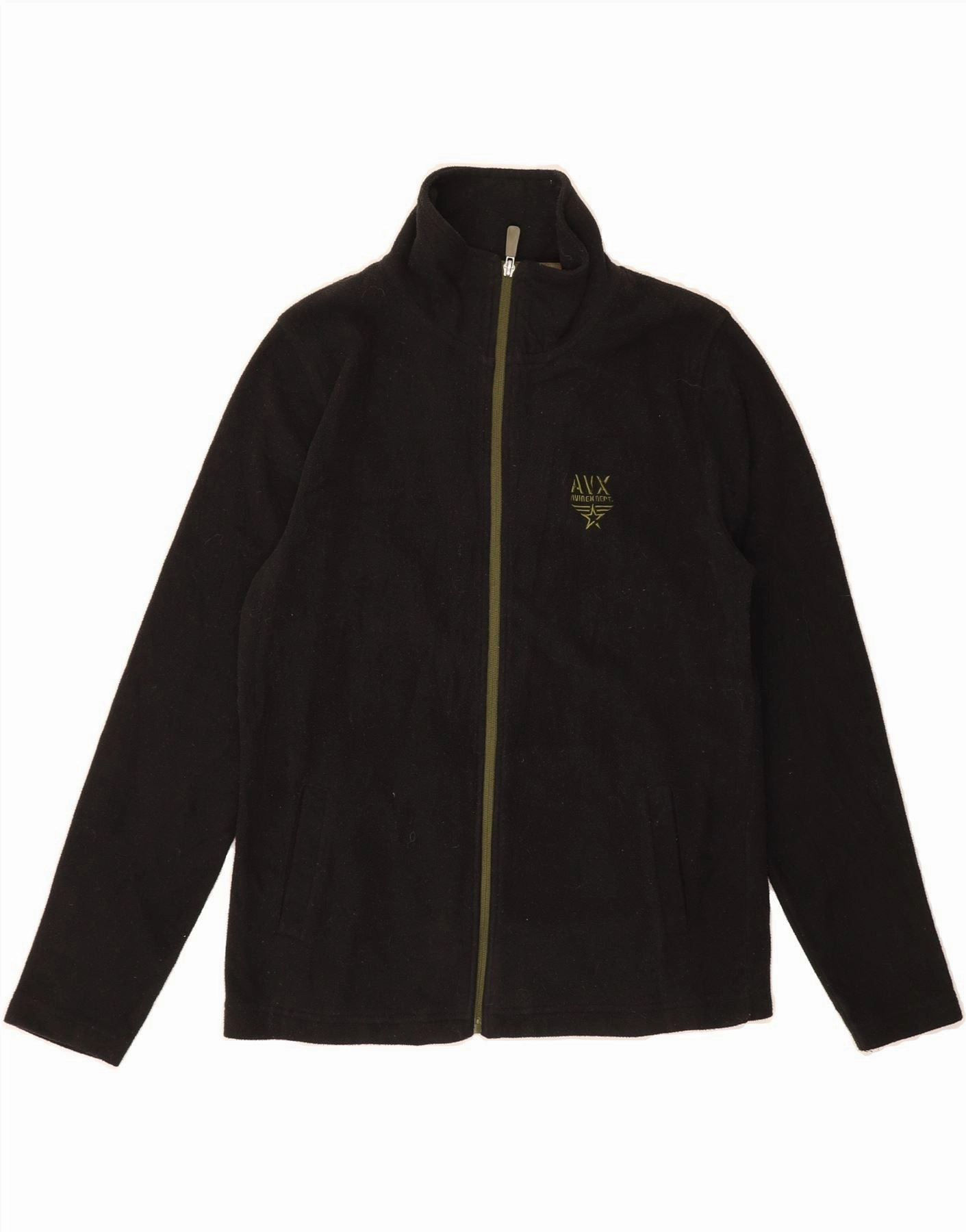 AVIREX Boys Fleece Jacket 11-12 Years Large  Black Polyester Subtle