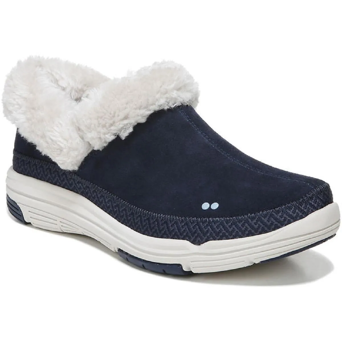 Understated Detail Flat Ease Awaken Womens Suede Faux Fur Slip-On Sneakers