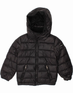 DIESEL Boys Hooded Padded Jacket 3-4 Years Black Odor Control Treatment non adjustable