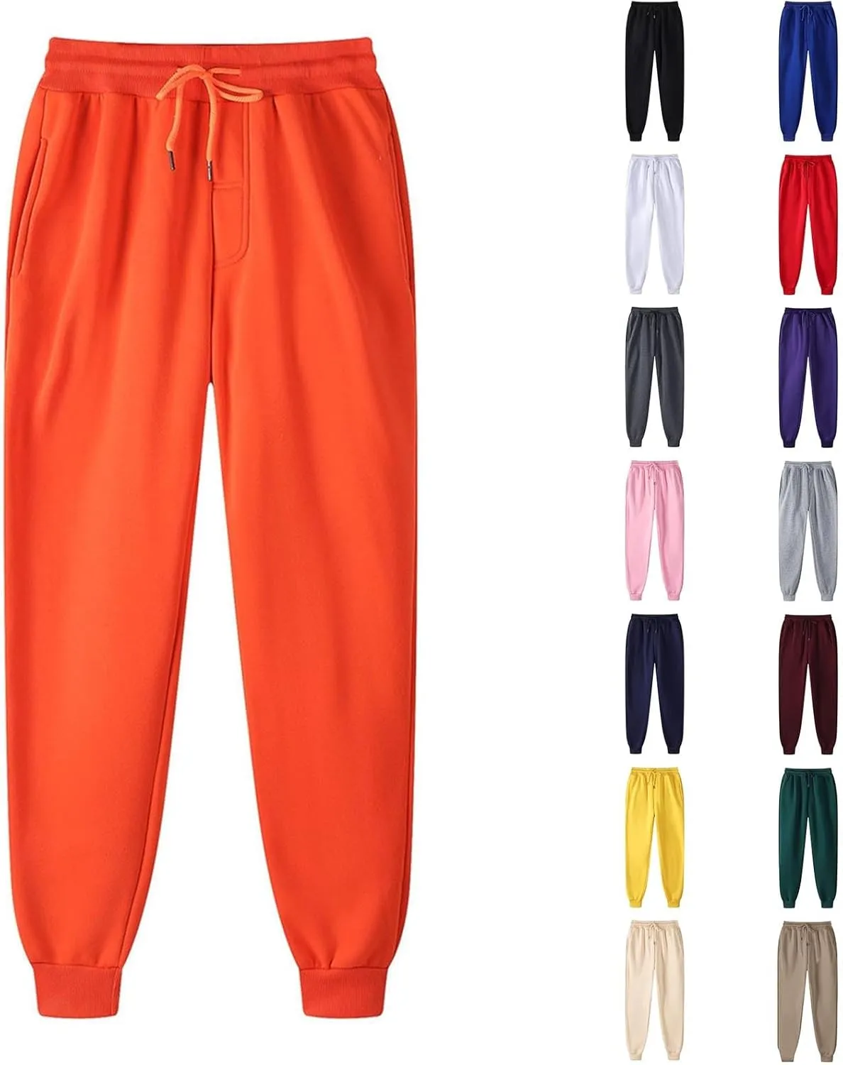 Baggy Cargo Sweatpants for Men Plus Size Drawstring Waist Joggers with Pockets Open Bottom Athletic Sweat Pants