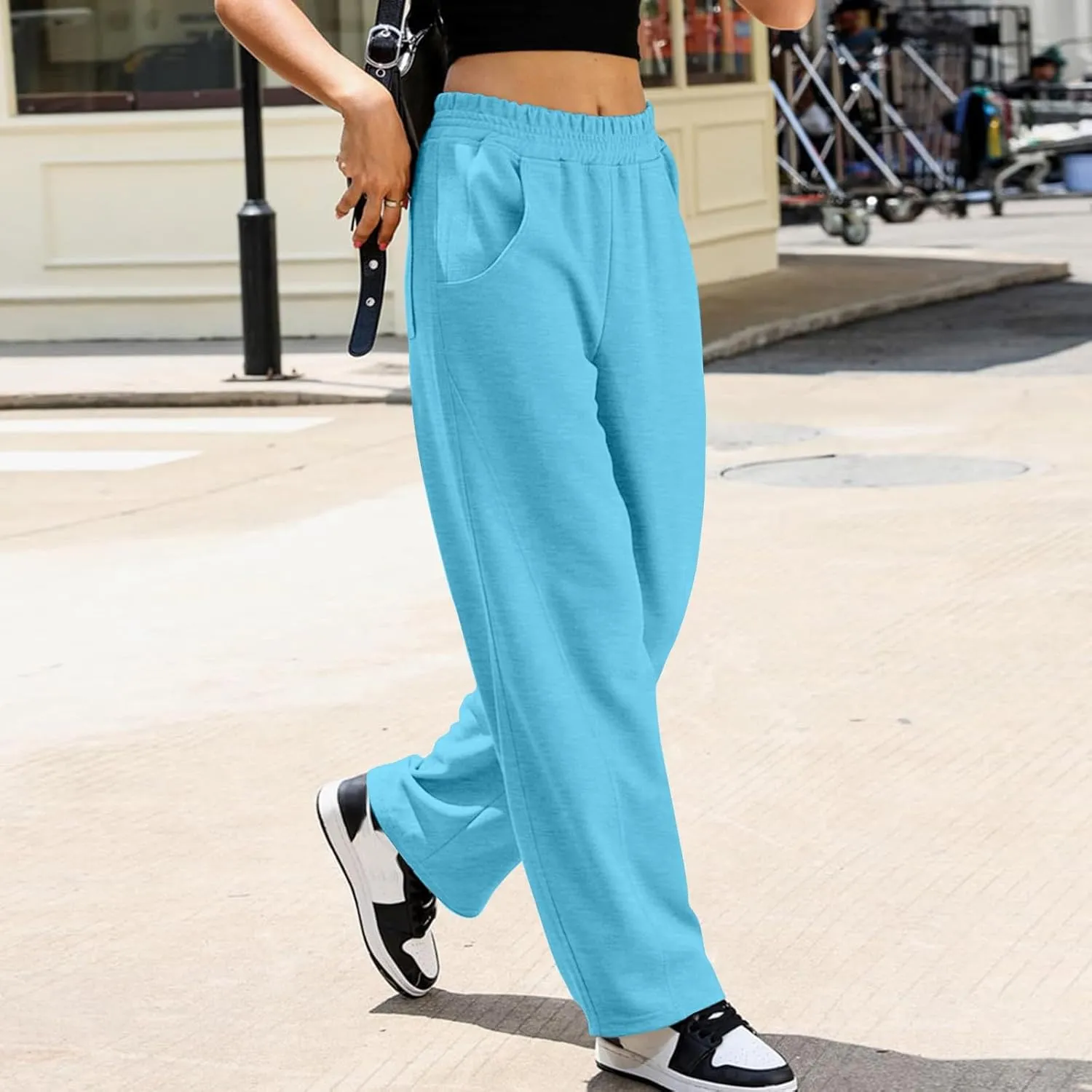 Baggy Cargo Sweatpants for Women Pockets Lounge Fall Clothes Outfits 2024 Casual Fleece High Waisted Pants Jogger Y2K