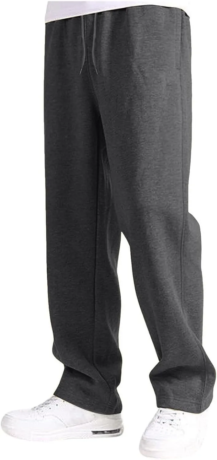 Baggy Sweatpants for Men Men Cargo Sweatpants Loose Casual Work Pants Joggers Open Bottom Drawstring Cargos Pant