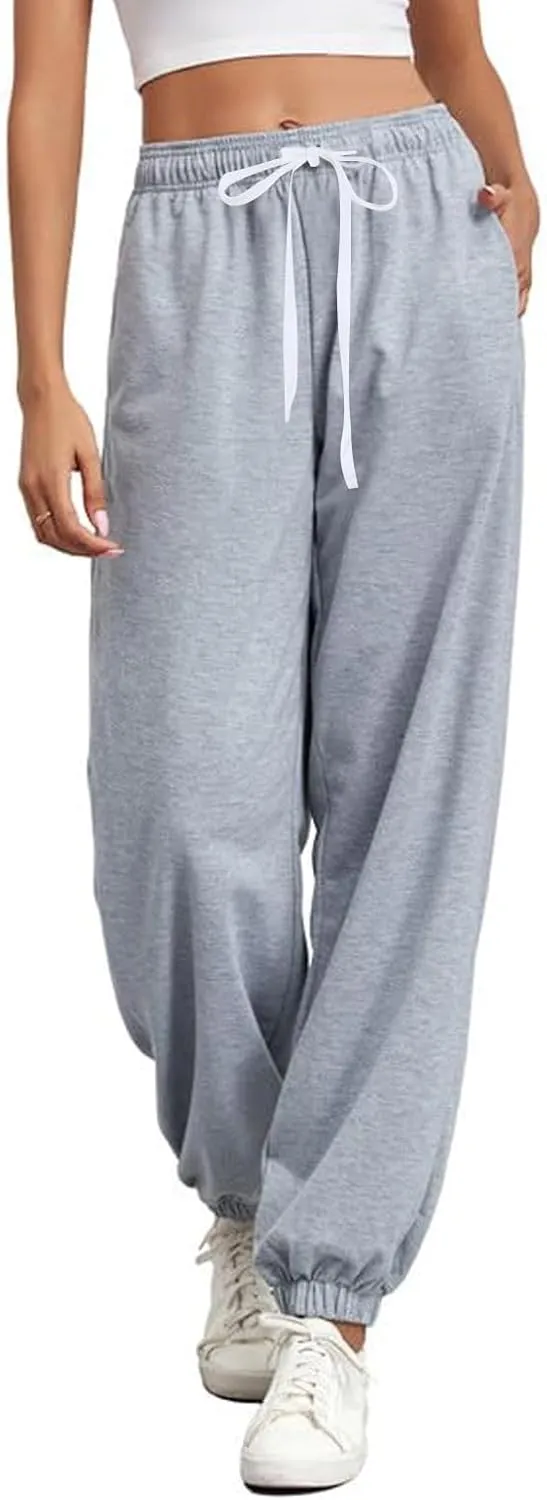 Baggy Sweatpants for Women with Pockets Ladies Lounge Pajams Running Sweat Pants Joggers Fall Clothes Outfits 2025