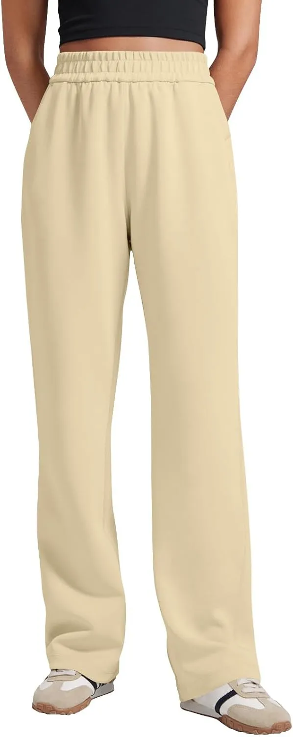 Baggy Wide Leg Sweatpants Casual Drawstring High Waisted Workout Pants with Pockets Lightweight Yoga Lounge Pants