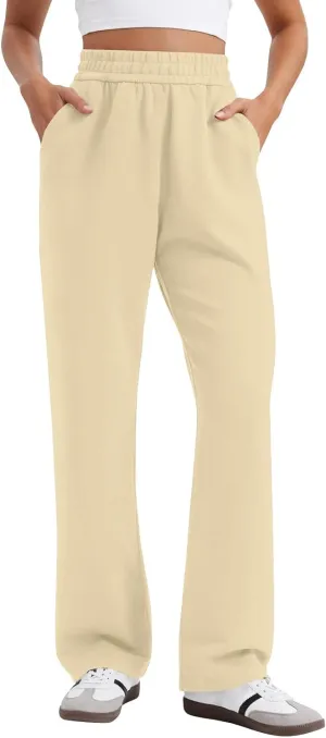 Baggy Wide Leg Sweatpants Casual Drawstring High Waisted Workout Pants with Pockets Lightweight Yoga Lounge Pants