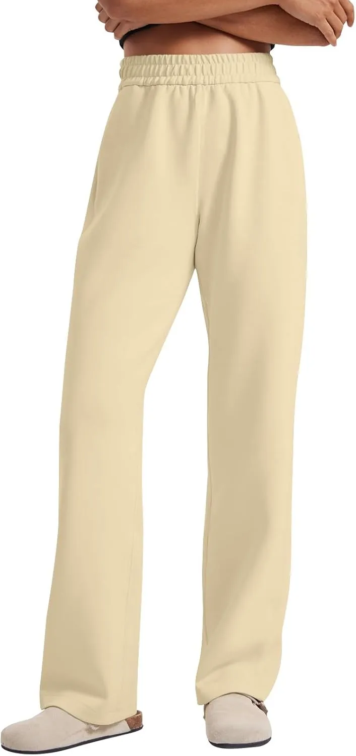 Baggy Wide Leg Sweatpants Casual Drawstring High Waisted Workout Pants with Pockets Lightweight Yoga Lounge Pants