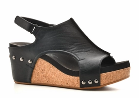 Women Carley Smooth Wedges In Black Smooth Mood Cool Texture