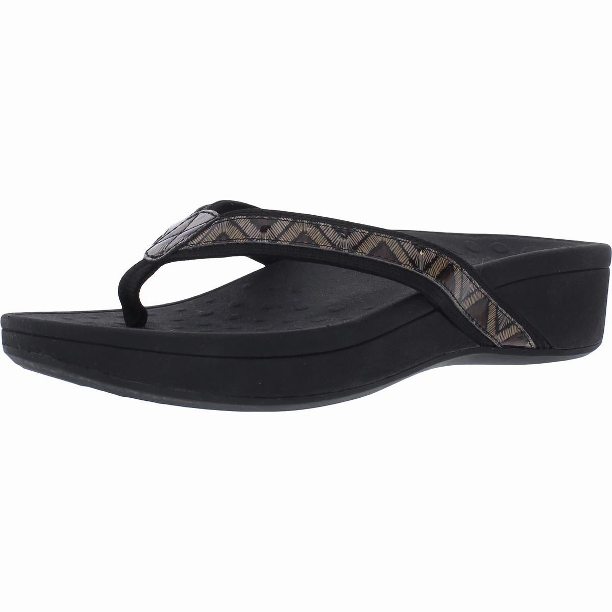 Zip Quick Daily Style High Tide Womens Leather Wedge Thong Sandals