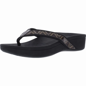 Zip Quick Daily Style High Tide Womens Leather Wedge Thong Sandals
