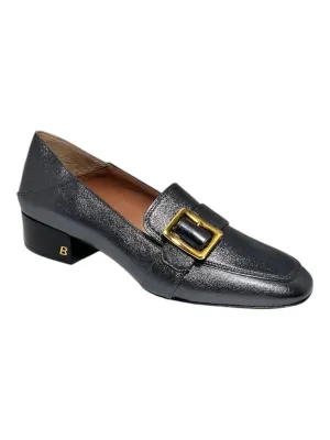 Trail Run Elegant Shape Bally Janelle 6217720 Ladies Metal Gray Loafers Leather
